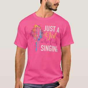 Sänger Vintage-Mikrofon singendes Mädchen Chor Ope T-Shirt