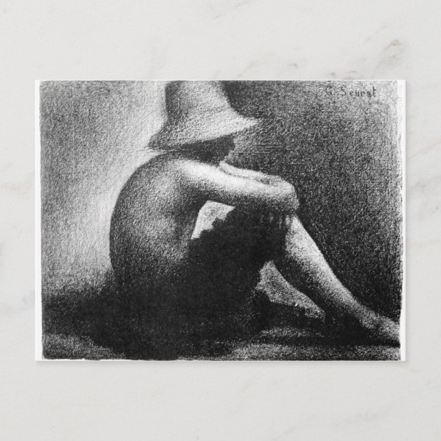 Sängerin in Strohhut von Georges Seurat Postkarte (Vorderseite)