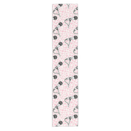 Sängerin Mikrofon Rosa Herzen, Musikerhochzeit Kurzer Tischläufer