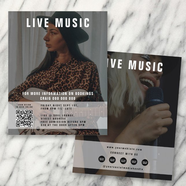 Sängerin Musician 2 Foto Social Media Förderung Flyer (Singer Musician 2 Photo Social Media Promotional Flyer)