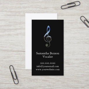 Sängerin Sänger Musical Clef Logo Visitenkarte