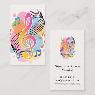 Sängerin Sänger Musikalischer Notenschlüssel Logo Visitenkarte