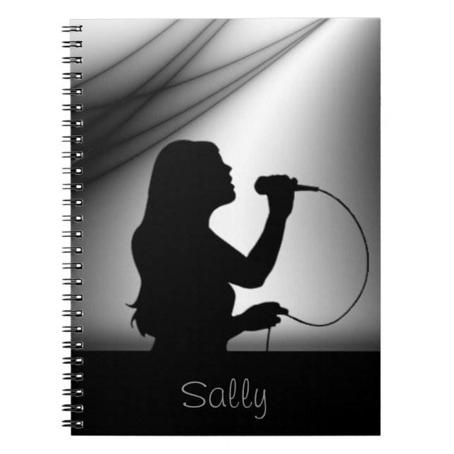 Sängerin-silberner Vorhang-persönliches Notizbuch Notizblock (Vorderseite)