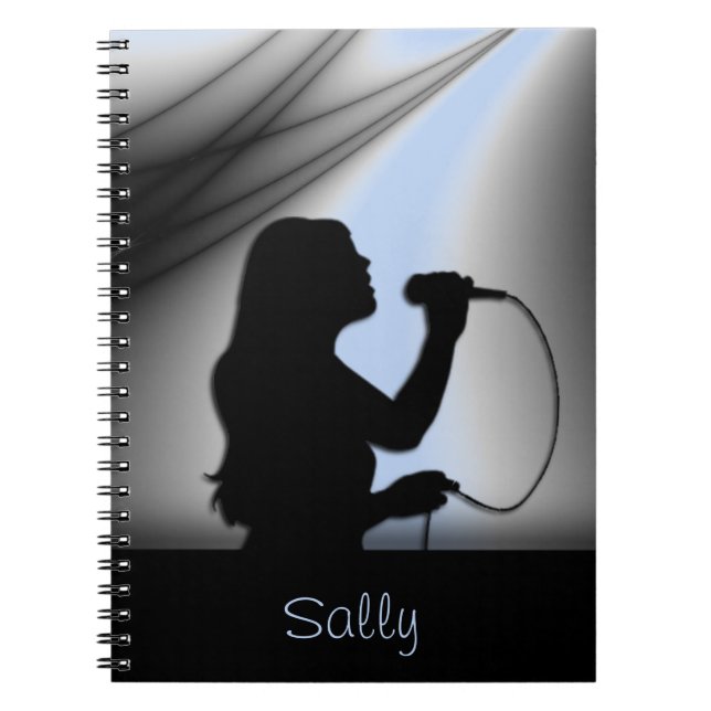 Sängerin Silver Curtain Personal Notebook Notizblock (Vorderseite)