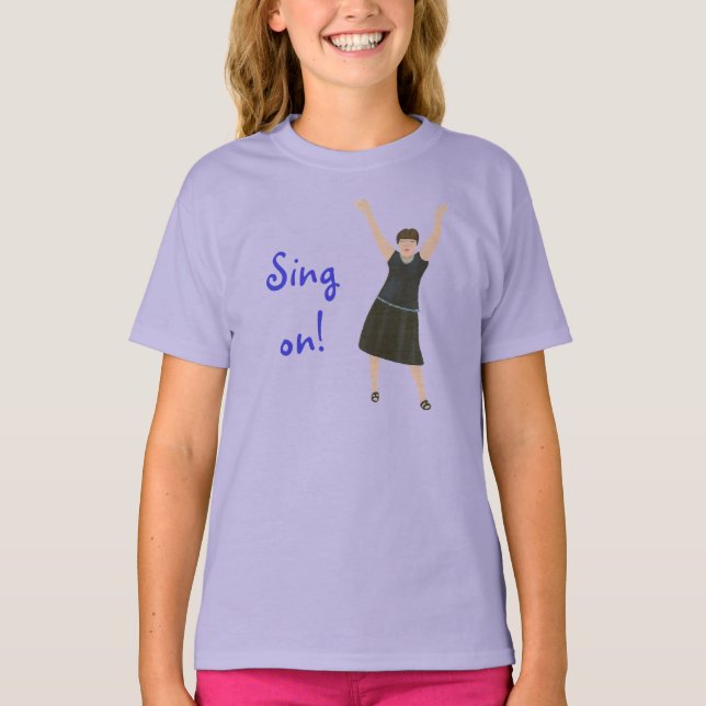 Sängerin, Sing On, Karaoke Tshirts für Mädchen (Vorderseite)