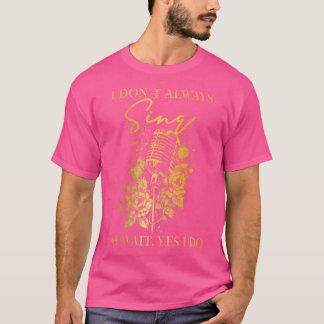 Sängerin Vintag Microphone Blume Gesang Girl Cho T-Shirt