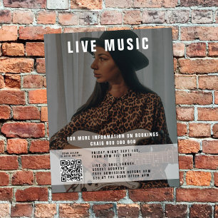 Sängermusikmusik Foto QR Code Promotion Flyer
