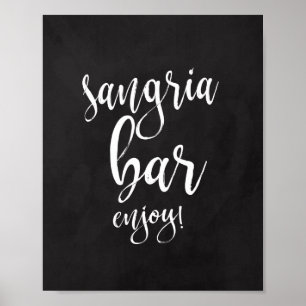 Sangria Bar Chalkboard 8x10 Wedding Sign Poster