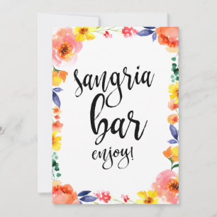 Sangria-Bar Erschwingliches Boho-Blumen-Hochzeitss