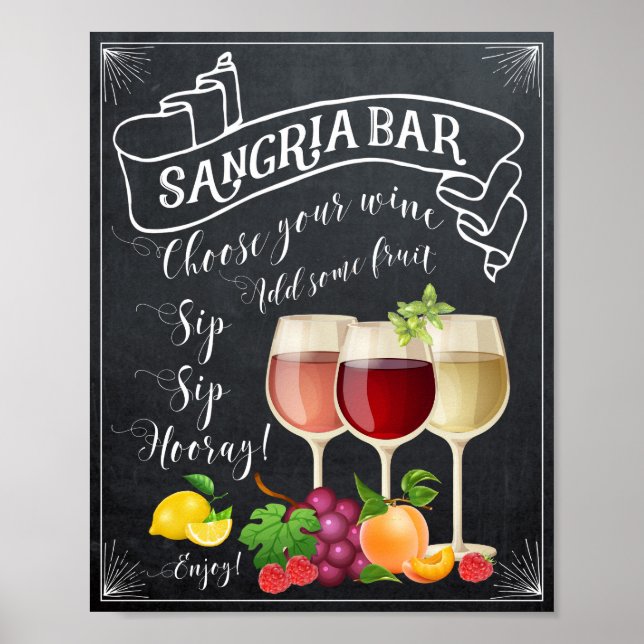 Sangria-Bar-Plakat Tafel Poster (Vorne)