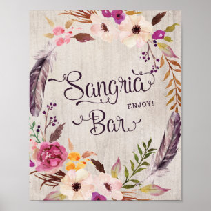 Sangria Bar Schild Rustic Baby Dusche Gastgeschenk