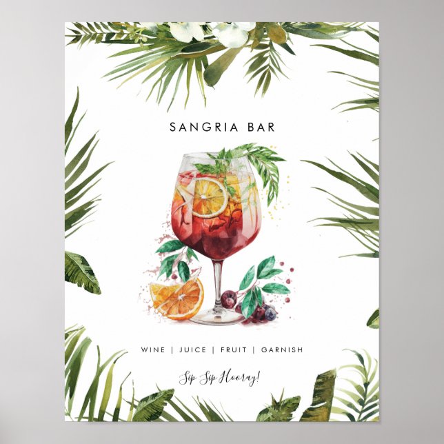 Sangria Cocktail Bar-Symbol Poster (Vorne)