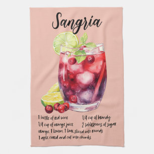Sangria Cocktail Rezept Geschirrtuch