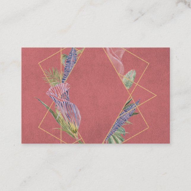 Sangria Floral Leaf Designer Visitenkarte (Vorderseite)