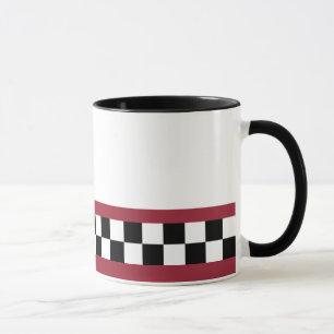 sangria gestreifte Schachbretter Tasse