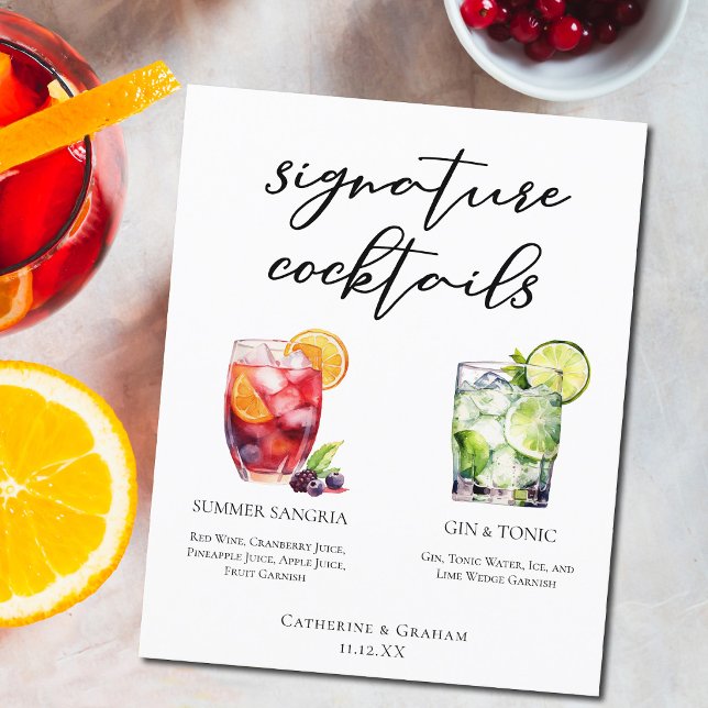 Sangria Gin & Tonic Signature Cocktails Menü (Von Creator hochgeladen)