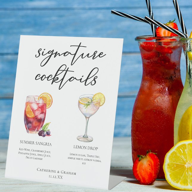 Sangria Lemon Drop Signature Cocktails Menü Sockelschild (Von Creator hochgeladen)