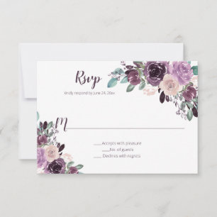 Sangria Lila Floral   RSVP Karte