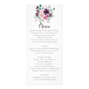 Sangria Lila Malven Blumen Hochzeit Menü