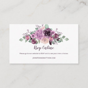 Sangria Lila Malven Blumen RSVP Online Begleitkarte