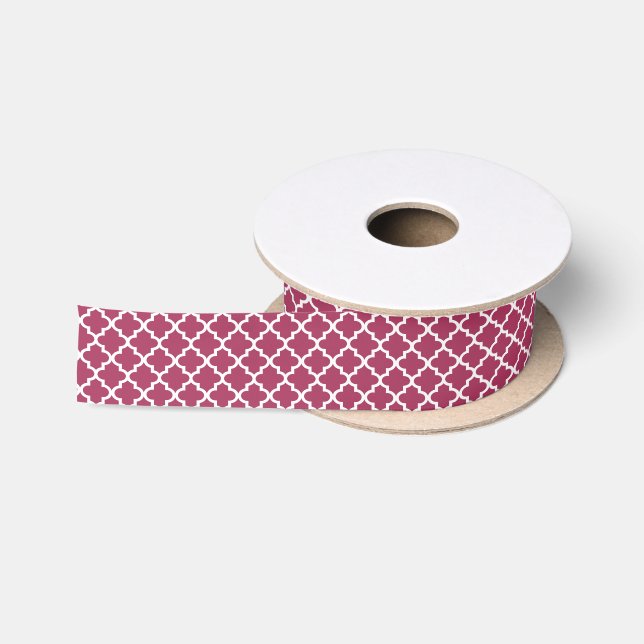 Sangria Marokkanischer Tile Trellis Pattern Satinband (Spule)