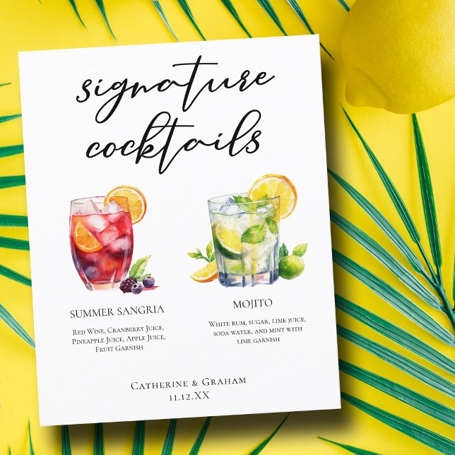 Sangria Mojito Signature Cocktails Custom Menu (Von Creator hochgeladen)
