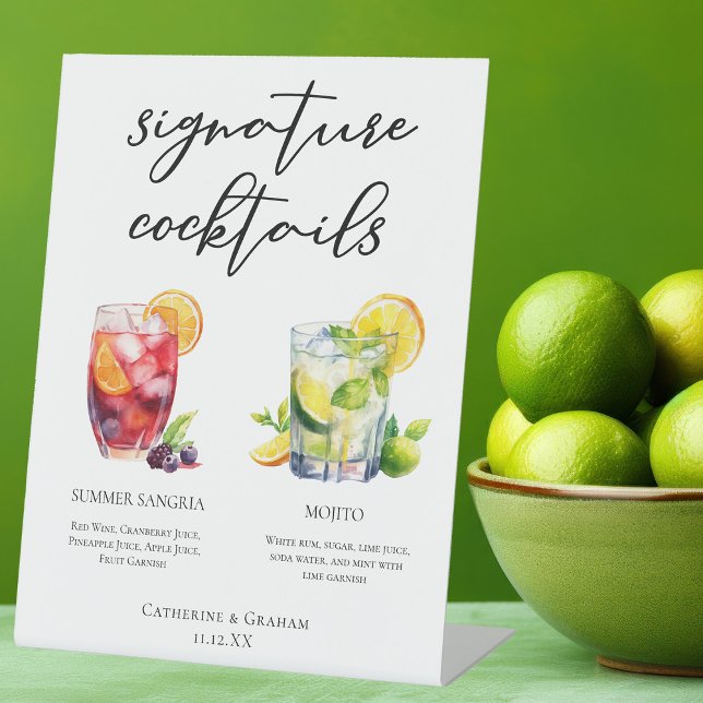 Sangria Mojito Signature Cocktails Custom Menu Sockelschild (Von Creator hochgeladen)