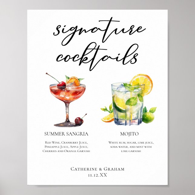 Sangria Mojito Signature Cocktails Custom Poster (Vorne)