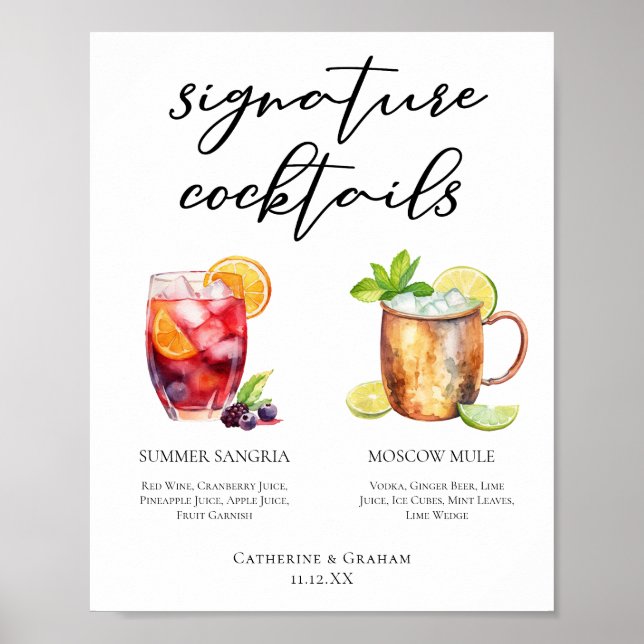 Sangria Moskau Mule Signature Cocktails Menü Poster (Vorne)