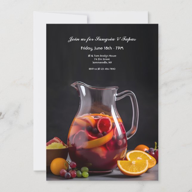 Sangria Pitcher Einladung (Vorderseite)