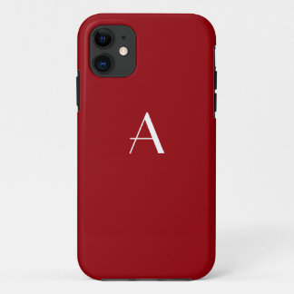 Sangria Red Monogram iPhone 5 Fall iPhone 11 Hülle