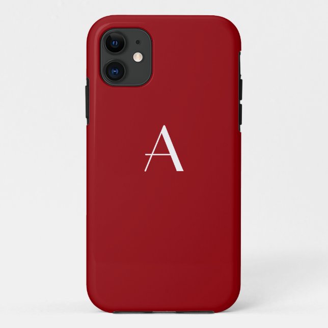 Sangria Red Monogram iPhone 5 Fall Case-Mate iPhone Hülle (Rückseite)