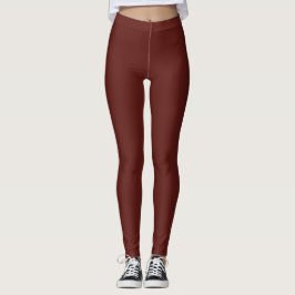 Sangria Red Solid Schlicht Color Leggings