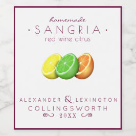 Sangria Red Weinetikett