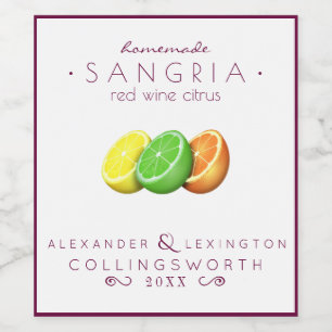 Sangria Red Weinetikett