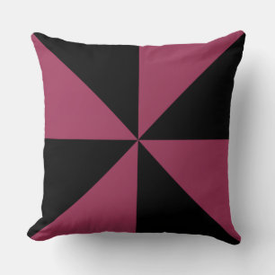 Sangria Rosa und schwarzes Pinwheel Kissen