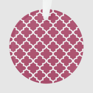 Sangria Rotes marokkanisches Tile Trellis Pattern Ornament