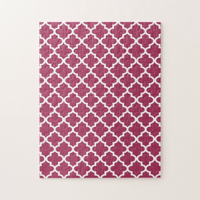 Sangria Rotes marokkanisches Tile Trellis Pattern Puzzle (Vertikal)