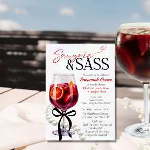 Sangria & Sass Brautparty-Perlen und Schleife Einladung