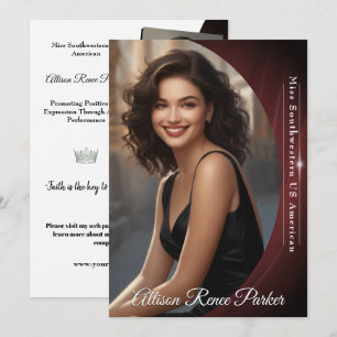 Sangria Shine Autograph Card for Pageants Einladung