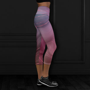 Sangria Strata Moody Pink und Lila Luxe Agate Capri Leggings
