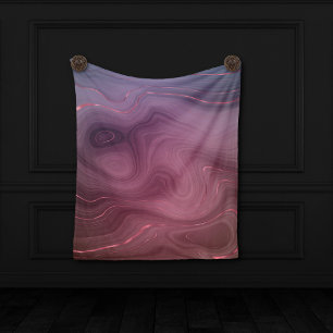 Sangria Strata   Moody Pink und Lila Luxe Agate Fleecedecke
