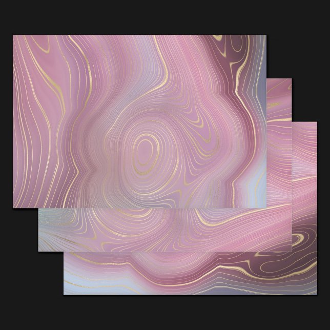 Sangria Strata | Moody Pink und Lila Luxe Agate Geschenkpapier Set (Von Creator hochgeladen)