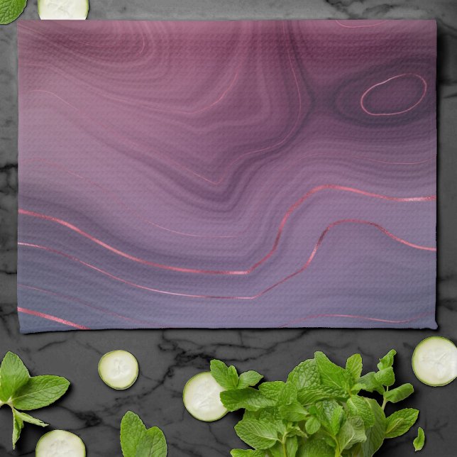 Sangria Strata | Moody Pink und Lila Luxe Agate Geschirrtuch (Von Creator hochgeladen)
