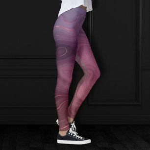 Sangria Strata Moody Pink und Lila Luxe Agate Leggings