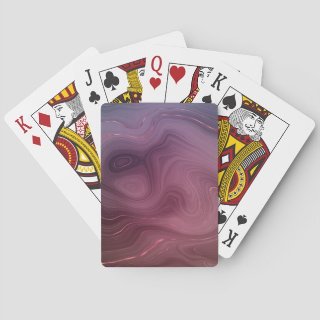 Sangria Strata | Moody Pink und Lila Luxe Agate Spielkarten (Rückseite)