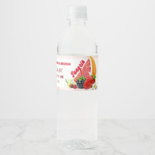 Sangria Tropical Fruit Wedding Wasserflaschenetikett