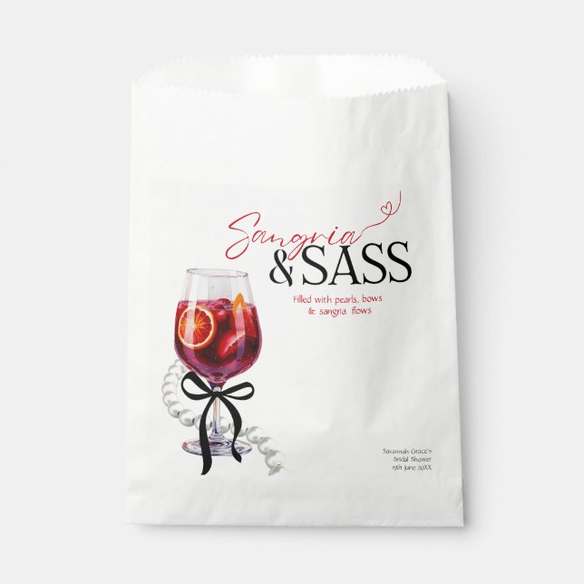 Sangria und Sass, Perlen, Bogen Geschenktütchen (Vorderseite)