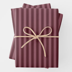 Sangria und Smyrna Lila Streifen Geschenkpapier Set