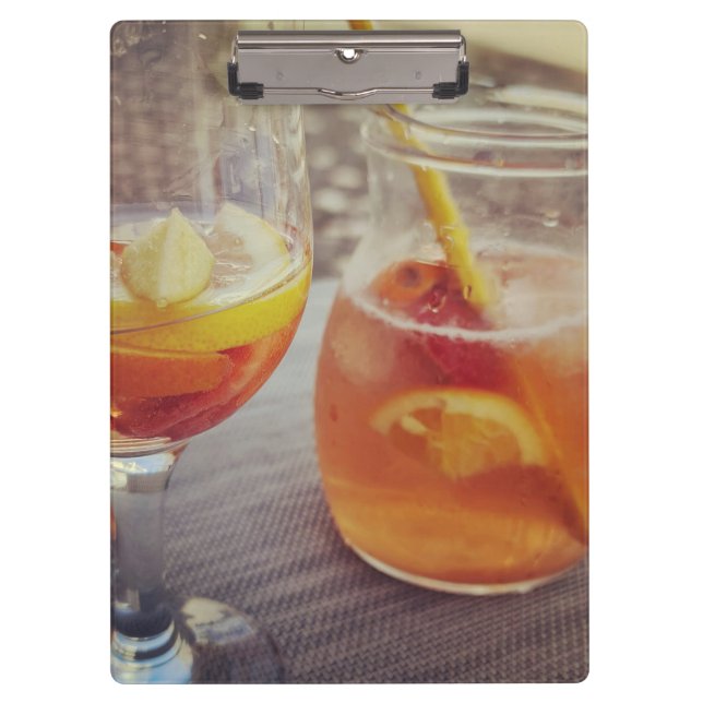 Sangria und Sonnenschein Klemmbrett (Vorderseite)
